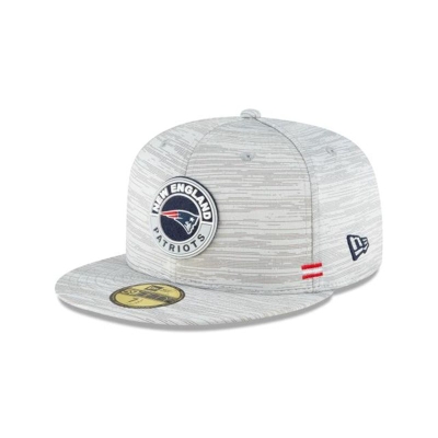 Grey New England Patriots Hat - New Era NFL Official NFL Fall Sideline 59FIFTY Fitted Caps USA1326470